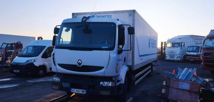 RENAULT PORTEUR MIDLUM 270 DXI AVEC HAYON D’HOLLANDIA – NON ROULANT BLANC AT-587-NM