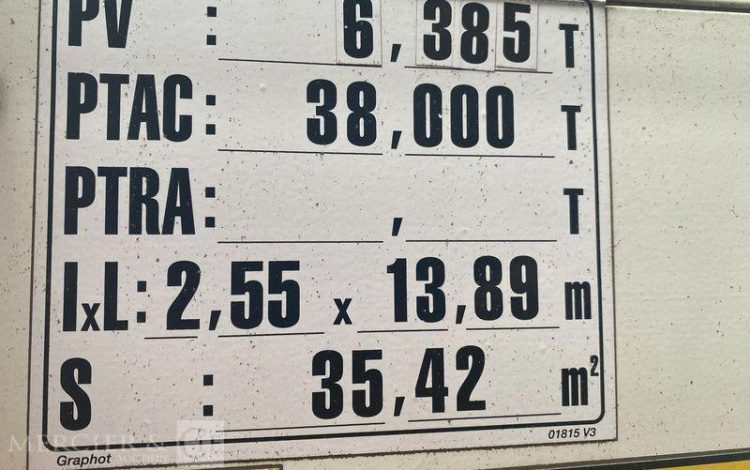 SCHMITZ SEMI REMORQUE PLSC KIT CHARIOT EMBARQUE – PTAC 38T – AN 2021  GC-198-JB