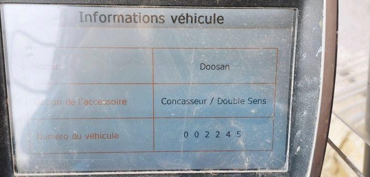 DOOSAN PELLE SUR CHENILLES DX225LC-5 – DIESEL – 22T – 3040 HEURES – ANNEE 2019  2245