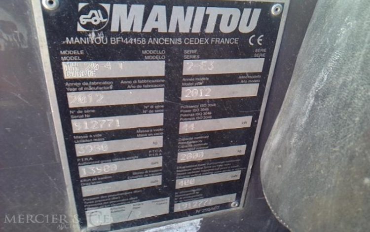 MANITOU CHARIOT ELEVATEUR  MH20-4T -AN2012  912747