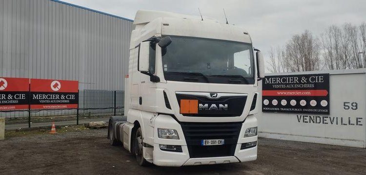 MAN TRACTEUR ROUTIER TGX 18.500 4X2 – LLS-U – AN 2018 – 565910 KM BLANC EV-091-EK