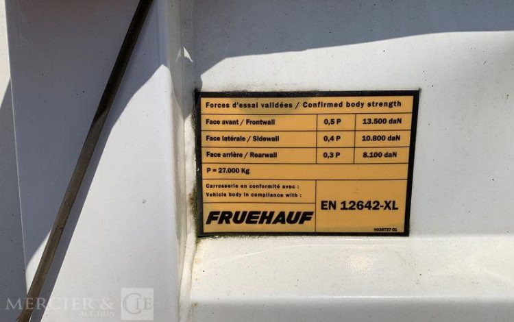 FRUEHAUF SEMI REMORQUE PLSC 3 ESSIEUX – PTAC 38T – ANNEE 2019  FF-393-NQ