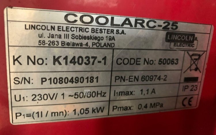 LINCOLN ELECTRIC IDEALARC – CV420 + COOL ARC 25 – LF34  MIG748205