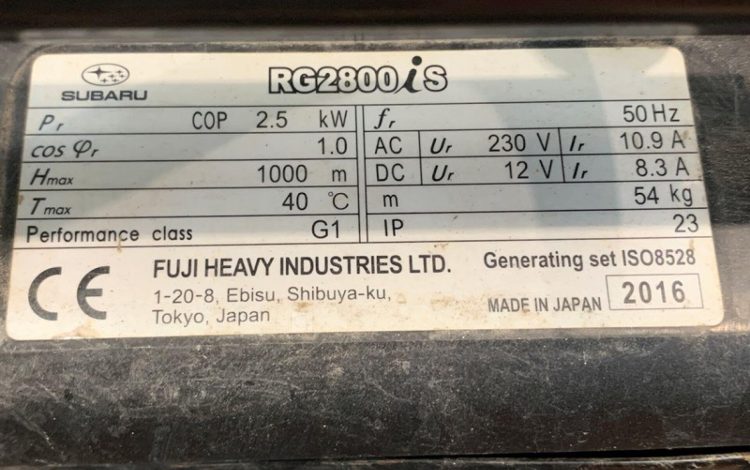 SUBARU RG2800IS  115MAM8