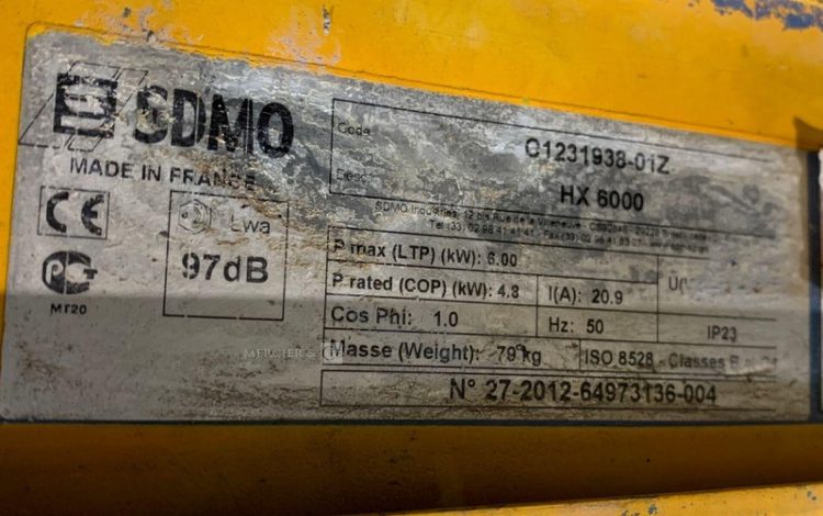 SDMO HX6000  GRO010595