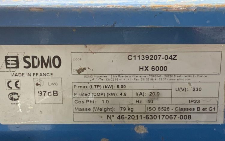 SDMO HX6000  GRO010428