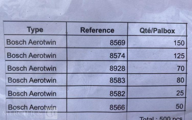 BOSCH 1 PALBOX – ESSUIE GLACES BOSCH AEROTWIN – 500 PIECES – MATERIELS NEUF  AWF1