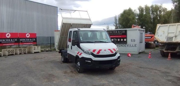 IVECO 35C13 BENNE DOUBLE CABINE – 158196 KMS  – ANNEE 2015 BLANC DS-430-CE