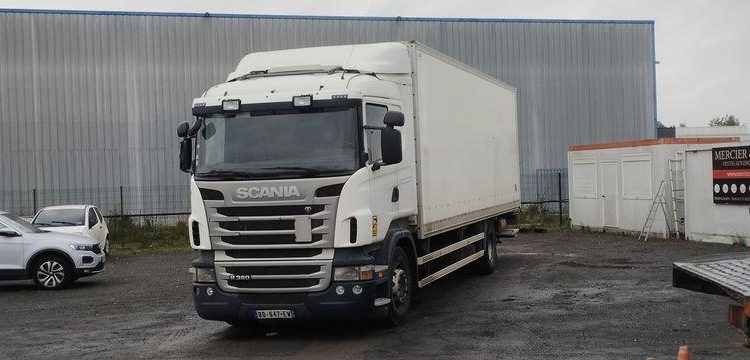 SCANIA PORTEUR SCANIA R360 AVEC HAYON D’HOLLANDIA – DIESEL – 693481 KMS – ANNEE 2011 BLANC BQ-647-EW