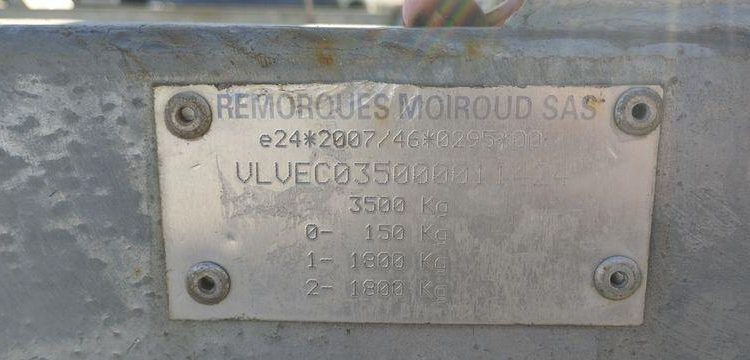 MOIROUD REMORQUE 3T5  DZ-230-TZ