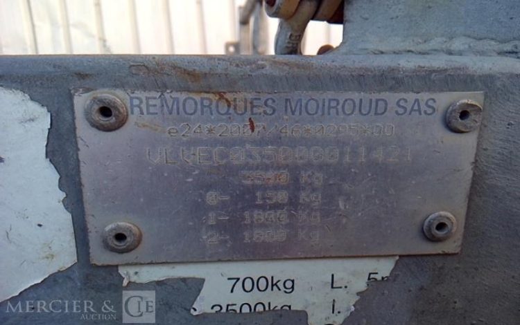 MOIROUD REMORQUE 3T5  DZ-804-TY