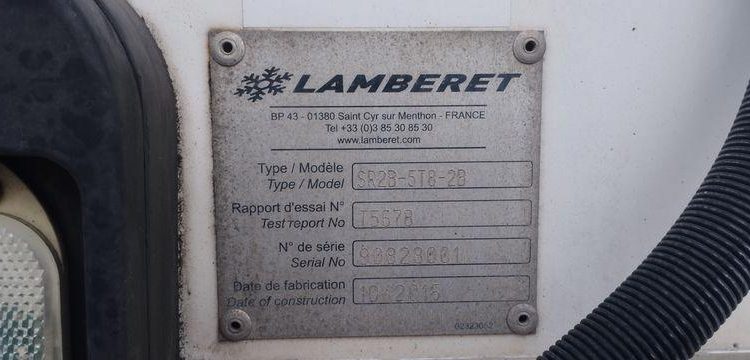 LAMBERET SEMI-REMORQUE FRIGORIFIQUE SR2B-5T8-2B – 3 ESSIEUS – PTAC 38 TONNES  EG-179-NP