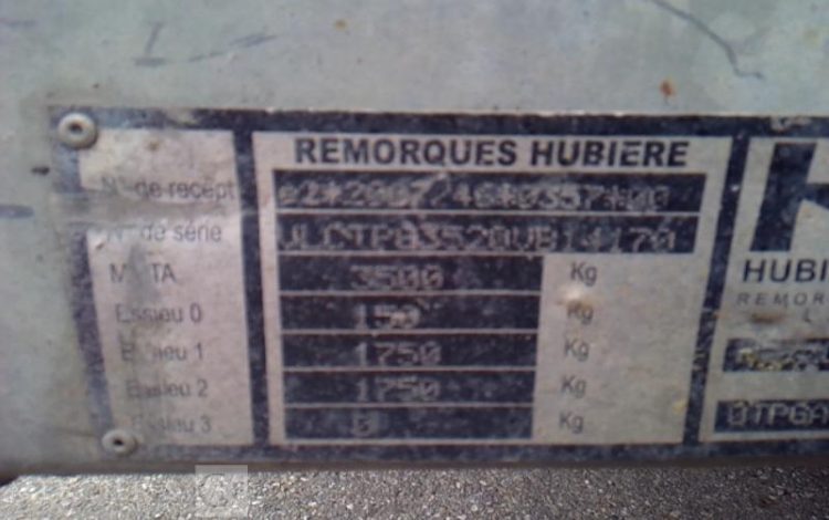 HUBIERE REMORQUE 3T5  DE-798-NX