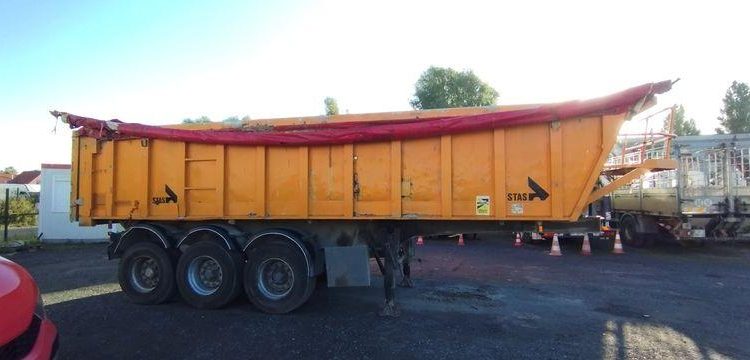 SEMI REMORQUE BENNE ALU BASCULANTE 25M3 3 ESSIEUX – PTAC 34T – 378833 KMS  DJ-439-TM