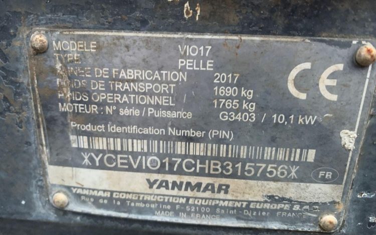 YANMAR VIO17  PEL748106