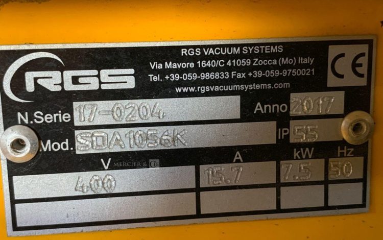 RGS VACCUM SYSTEMS SDA1056K  ASP010021