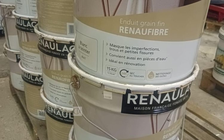 Autre Lot de 12 seaux d’enduit grain fin Renaufibre marque RENAULAC 15kg  199