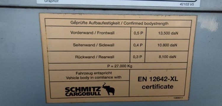 SCHMITZ SEMI REMORQUE BACHEE SCHMITZ – 3 ESSIEUX – PTAC : 38 TONNES  CX-919-WK