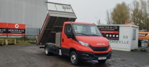 IVECO 40C14N BENNE AVEC COFFRE ACIER GAZ -14332 KMS ANNEE 2020  FV-303-TE