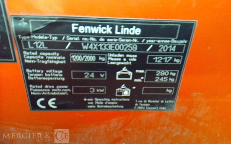 FENWICK GERBEUR L12L AN2014 1340H ROUGE GER204