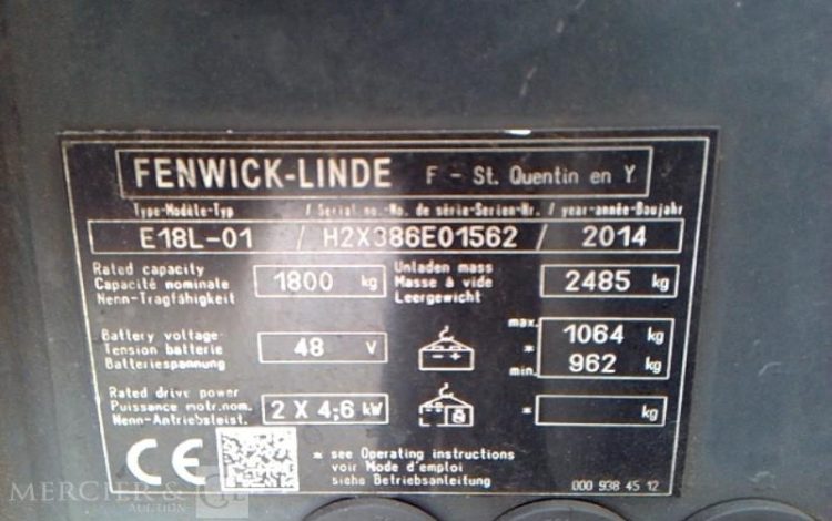 FENWICK GERBEUR E18L AN2014 – AVEC BATTERIE  GER707