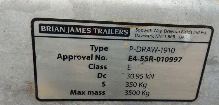 BRIAN JAMES TRAILERS REMORQUE BRIAN JAMES TRAILERS BENNE P-DRAW-1910 – 3 ESSIEUX – PTAC 3,5 TONNES  GF-996-TN